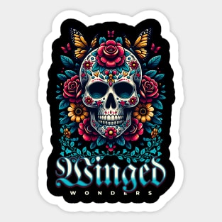 Winged Wonders Skull And Butterfly Sticker